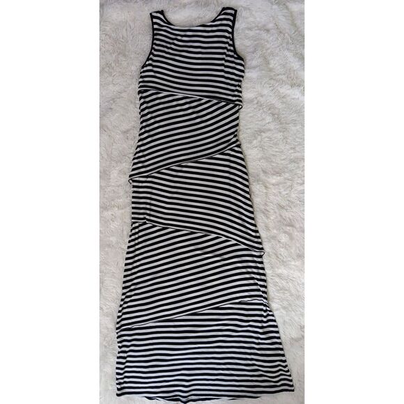 New York & Co Sleeveless Black & White Striped Long/Maxi Dress Sz Small - Picture 5 of 10
